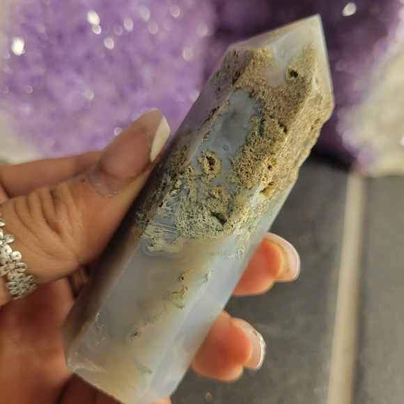 Moss agate crysyal tower - Picture 4 of 7